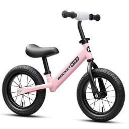 Беговел 12" Rocket R0043NEW-PK, колеса надувные, цвет розовый