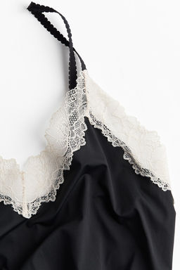 Body de microfibra con ribetes de encaje - H&m фото 7