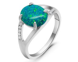 Кольцо из серебра опал сине-зеленый, МОВ0307