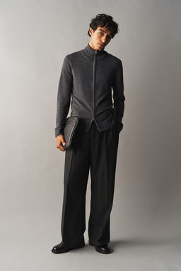 Cardigan de lana merino con cremallera Slim Fit - H&m фото 2