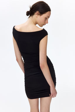 Vestido off-the-shoulder drapeado - H&m фото 7