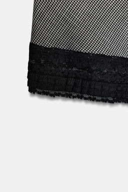 ASYMMETRIC HOUNDSTOOTH HEM LACE TOP - Zara фото 9