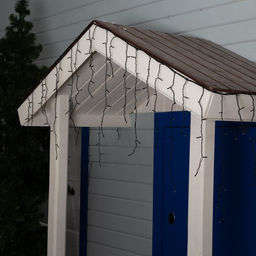 Гирлянда Бахрома 3?0.6 м, IP44, УМС, тёмная нить, 160 LED, свечение красное, 220 В - Luazon lighting фото 3