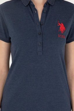 Женская темно-синяя базовая футболка Неожиданная скидка в корзине - U.s. polo assn фото 6