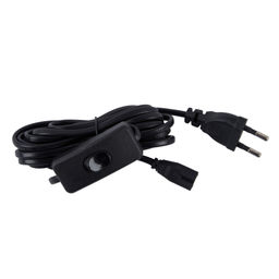 UCX-Q851 LT/300/B BLACK Провод для подключения светильника ULI-Q151 и ULI-Q951, к сети 220В. 300 см, 2 контакта, с кнопкой включения. Черный. ТМ Volpe