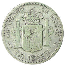 Монета 1 песета 1904 года Испания
