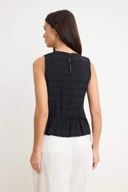 Siyah Soluk Efektli Dikis Detayl? Dokuma Bluz TWOSS26BZ00607 - Trendyolmilla фото 4