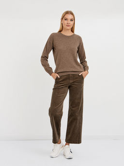 джемпер женский базовый из шерсти со спущенной линией плеча - Glenfield фото 2