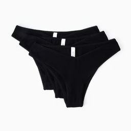 Трусы женские бразилиана Mark Formelle, набор 3 шт., чёрные, размер 48 (L)