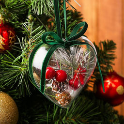 Елочная игрушка с природным декором Зимнее сердце - Лесная мастерская фото 6