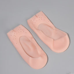 Носочки для педикюра, силиконовые, с перфорацией, с разделителем, универсальный размер, 17×7 см, бежевые