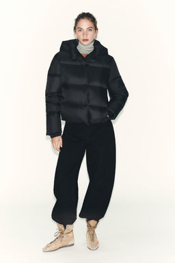 WATER-REPELLENT WINDPROOF FEATHER AND DOWN JACKET WITH HOODIE - Zara фото 7