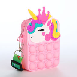 Сумка для девочки, на молнии, «Выбражулька», pop it, 8×2.5×12 см, розовая