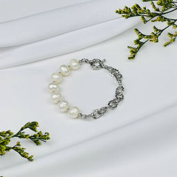 Браслет на цепочке с Жемчугом 18 см