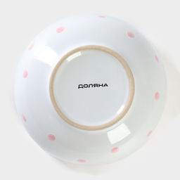 Салатник Доляна «Горошек», 580 мл, керамика, розовый