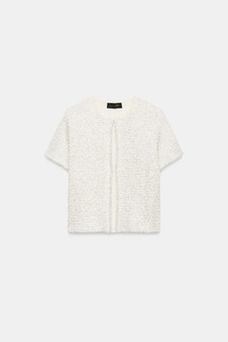 CHAQUETA PUNTO LENTEJUELAS HILO METALIZADO / Crudo - Zara фото 6