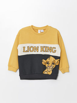 Bisiklet Yaka Uzun Kollu Aslan Kral Bask?l? Erkek Bebek Sweatshirt ve E?ofman Alt 2li Tak?m - Waikiki фото 2