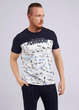 CLE Футболка муж. 542326/05гн maxi_п белый/т.синий