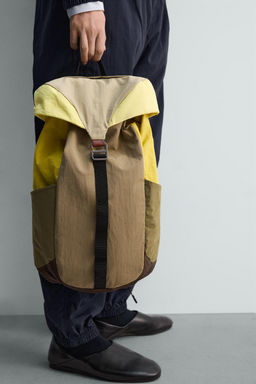 TECHNICAL BACKPACK WITH LEATHER DETAILS - Zara фото 8
