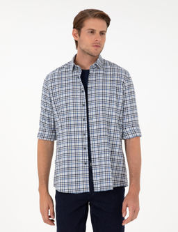 _ndigo Regular Fit Ekose Oduncu Uzun Kollu G_mlek
