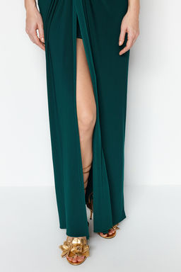 TRENDYOLMILLA Mor Astarl? Orme Uzun S?k Abiye Elbise TPRSS19UT0099 фото 12