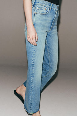 JEANS ZW COLLECTION CROPPED FLARE TIRO MEDIO / Azul lavado - Zara фото 5