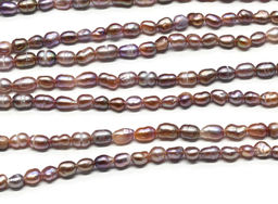 Бусины жемчуг овал 3,5*5мм цвет розовый, 32см, 65 бусин Радуга камня