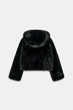 FAUX FUR HOODIE JACKET - Zara фото 6