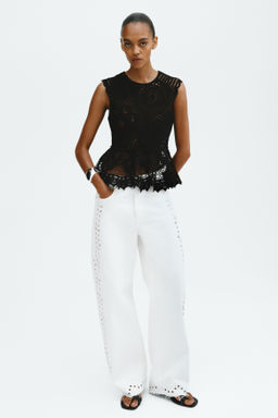 Top efecto crochet con peplum - H&m фото 2