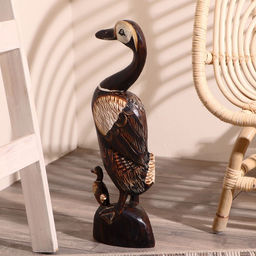 Сувенир «Утка с утёнком», 52×9×17 см, дерево