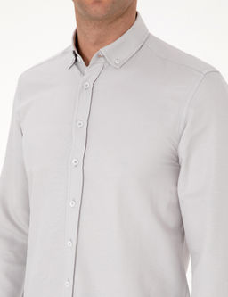 Gri Regular Fit Uzun Kollu G_mlek - Pierre cardin фото 7