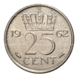 25 центов 1962 года Нидерланды