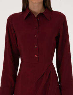 Bordo Regular Fit Dokuma Elbise - Pierre cardin фото 5