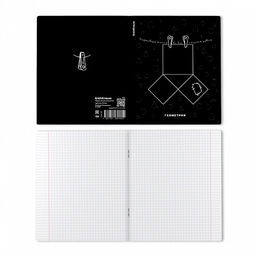 Цена за 5 шт. Тетрадь общая ученическая с пластиковой обложкой на скобе ErichKrause Зри в корень, Геометрия, 48 листов, клетка  фото 2