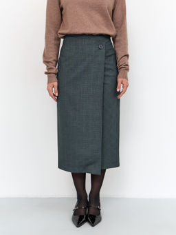 Юбка T-lab TL-SKT-010TK-JSP-изумрудный клетка  фото 7
