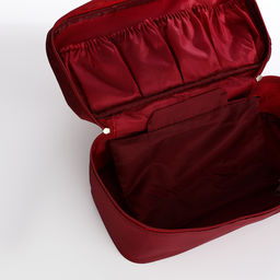 Косметичка дорожная на молнии, цвет бордовый