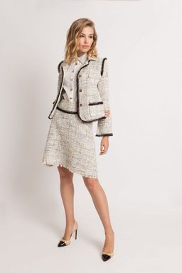 Тесьма отделочная 3 см*5 ярд Бахрома с люрексом (SF-2461) красный/белый - No name фото 5