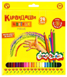 Набор цветных карандашей Каляка-Маляка 24 цвета, шестигранные, дерево