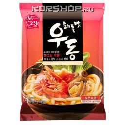 Лапша вареная Удон со вкусом морепродуктов (Seafood Flavor Udon) Hanilfood, Корея, 212 г Акция