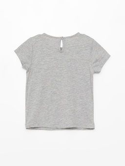 Bisiklet Yaka K?sa Kollu Bask?l? K?z Bebek Ti??rt - Waikiki фото 3