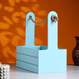 Ящик - кашпо деревянный 25х15х30 Любимой Маме Серо-голубой - Дарим красиво фото 2