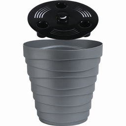 Кашпо для цветов пластиковое 3,5л d-19,7см "Бархан" Серебряный