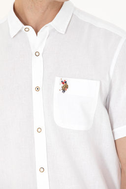 Мужская белая рубашка с коротким рукавом - U.s. polo assn фото 21