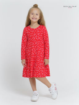 Платье Тиана сердечки на красном