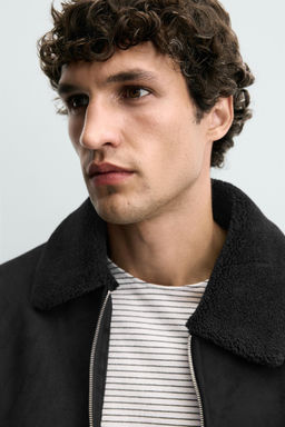 FAUX SUEDE JACKET WITH FAUX SHEARLING - Zara фото 5