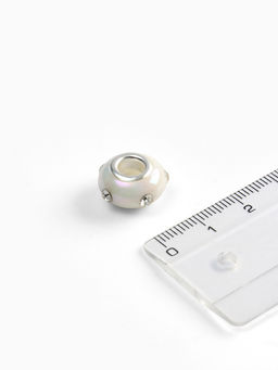 Цена за 5 шт. Шарм бусина «Диоды», для творчества, белые в серебре