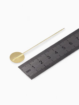 Основа Брошь-игла с бусиной d=1 см (набор 5 шт.), L=7.5 см, площадка 1.5 см, цвет золото