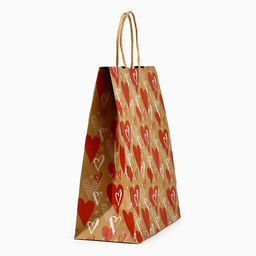 Пакет с клапаном С любовью, сердца, крафт, глиттер, 19.5 х 10 х 25 см - Дарите счастье фото 3