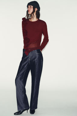 FLORAL TEXTURED KNIT JUMPER