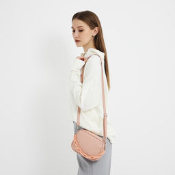 Сумка женская кросс-боди на молнии, розовая